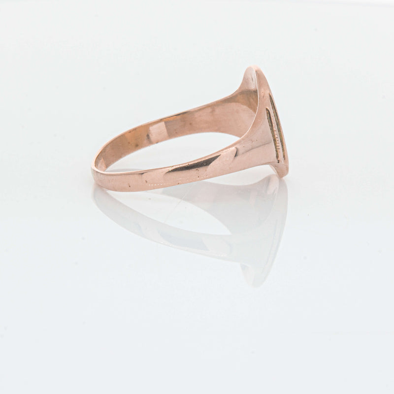 Deja Vu 9ct Rose Gold Oval Signet Ring - Ring - Walker & Hall
