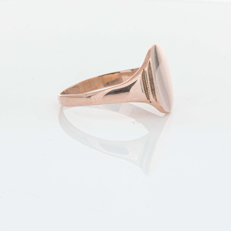 Deja Vu 9ct Rose Gold Oval Signet Ring - Ring - Walker & Hall