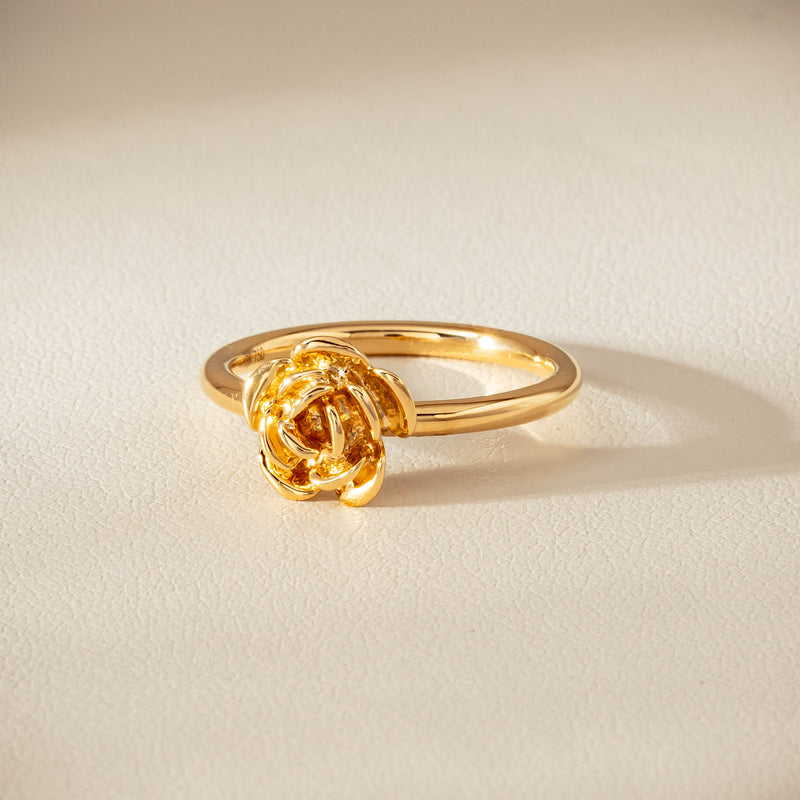 18ct Yellow Gold Albertine Rose Ring - Ring - Walker & Hall