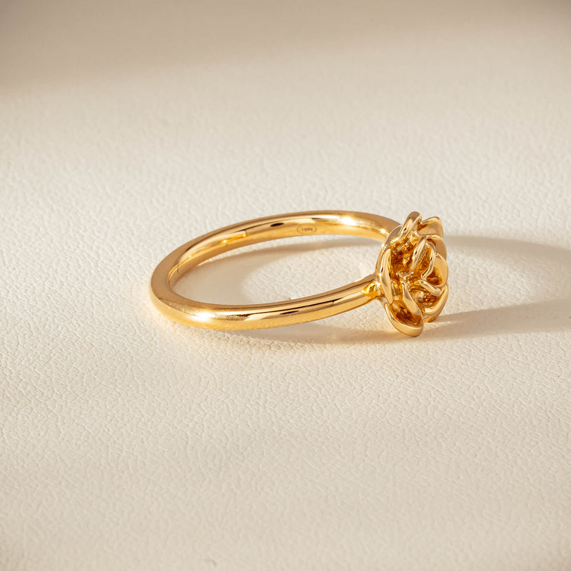 18ct Yellow Gold Albertine Rose Ring - Ring - Walker & Hall