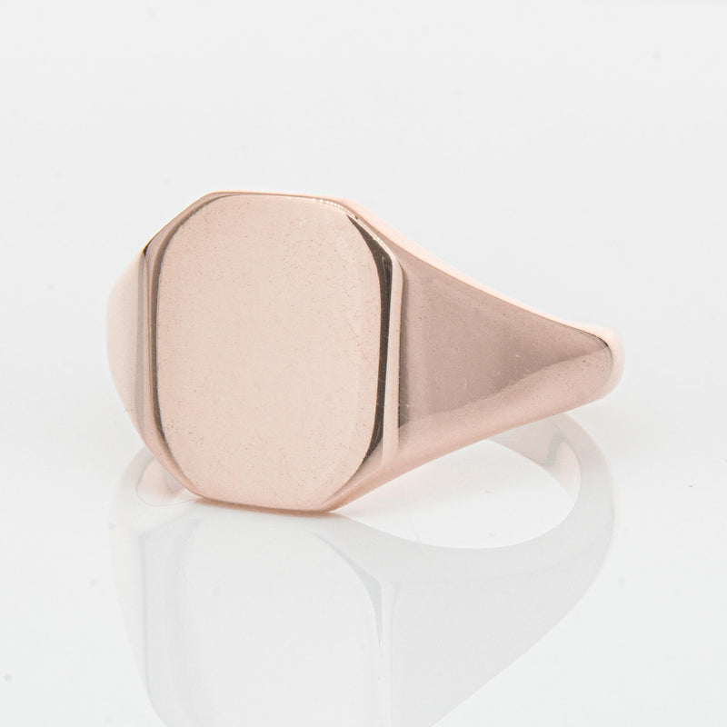 Deja Vu 9ct Rose Gold Mens Signet Ring - Ring - Walker & Hall