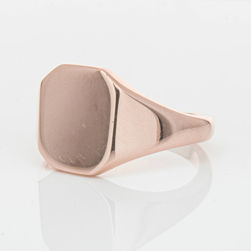Deja Vu 9ct Rose Gold Mens Signet Ring - Ring - Walker & Hall