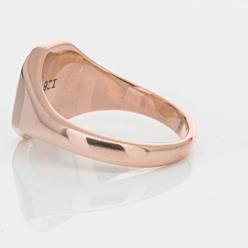 Deja Vu 9ct Rose Gold Mens Signet Ring - Ring - Walker & Hall