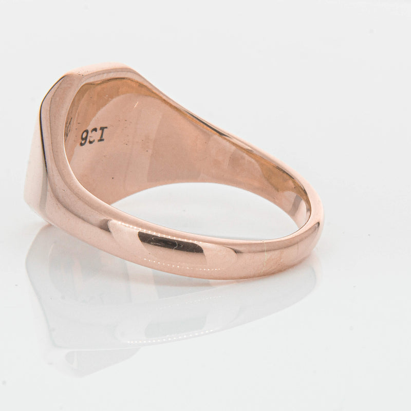 Deja Vu 9ct Rose Gold Mens Signet Ring - Ring - Walker & Hall