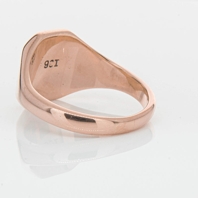 Deja Vu 9ct Rose Gold Mens Signet Ring - Ring - Walker & Hall