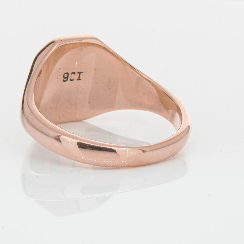 Deja Vu 9ct Rose Gold Mens Signet Ring - Ring - Walker & Hall