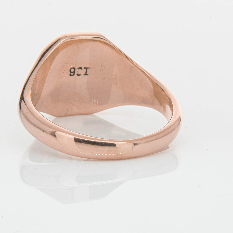 Deja Vu 9ct Rose Gold Mens Signet Ring - Ring - Walker & Hall