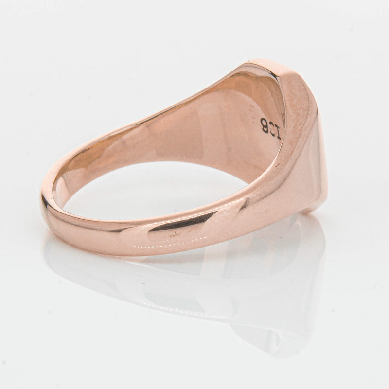 Deja Vu 9ct Rose Gold Mens Signet Ring - Ring - Walker & Hall