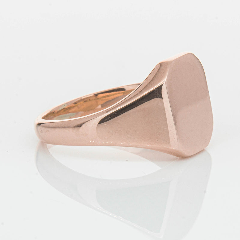 Deja Vu 9ct Rose Gold Mens Signet Ring - Ring - Walker & Hall