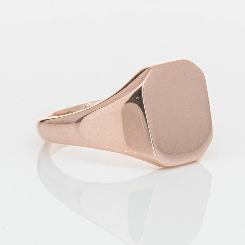 Deja Vu 9ct Rose Gold Mens Signet Ring - Ring - Walker & Hall