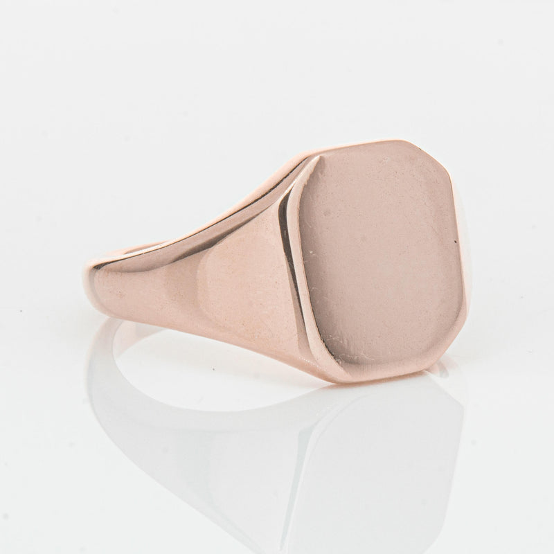 Deja Vu 9ct Rose Gold Mens Signet Ring - Ring - Walker & Hall