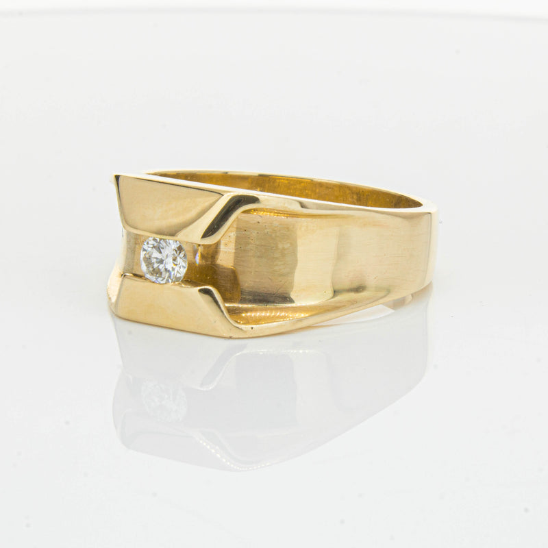 Deja Vu 14ct Yellow Gold .22ct Diamond Mens Ring - Ring - Walker & Hall