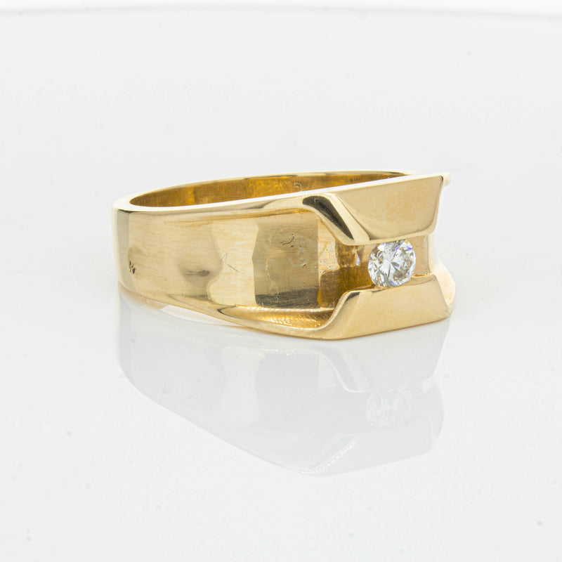 Deja Vu 14ct Yellow Gold .22ct Diamond Mens Ring - Ring - Walker & Hall