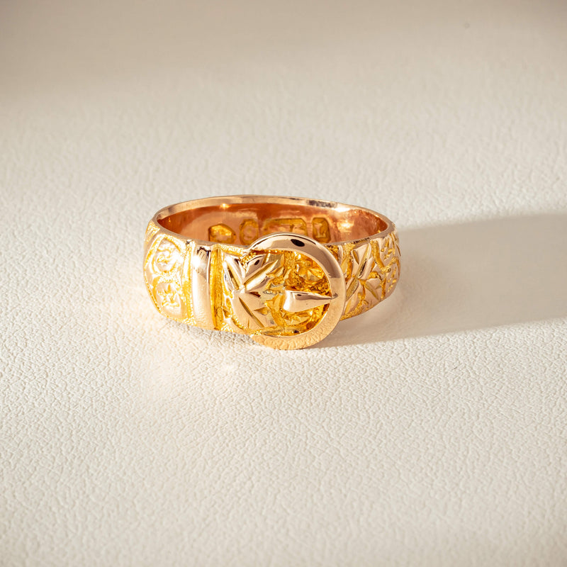 Vintage 9ct Yellow Gold Garter Ring - Chester 1894 - Ring - Walker & Hall