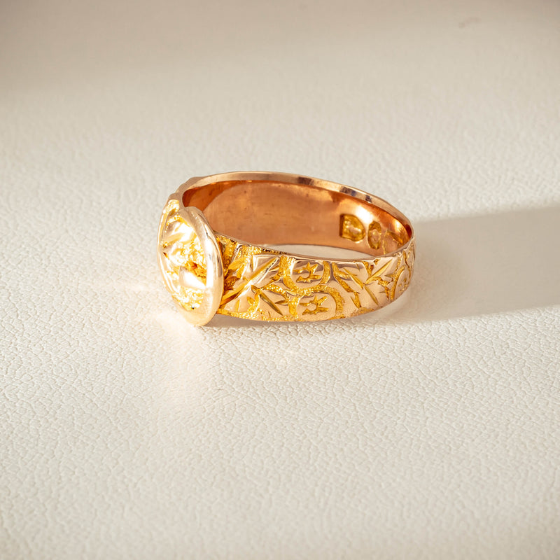 Vintage 9ct Yellow Gold Garter Ring - Chester 1894 - Ring - Walker & Hall