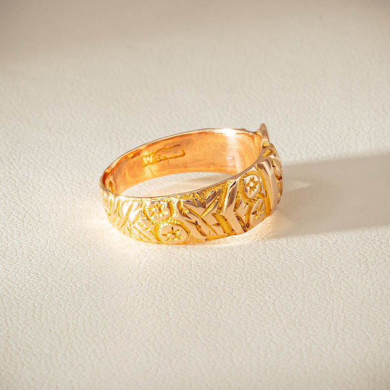 Vintage 9ct Yellow Gold Garter Ring - Chester 1894 - Ring - Walker & Hall