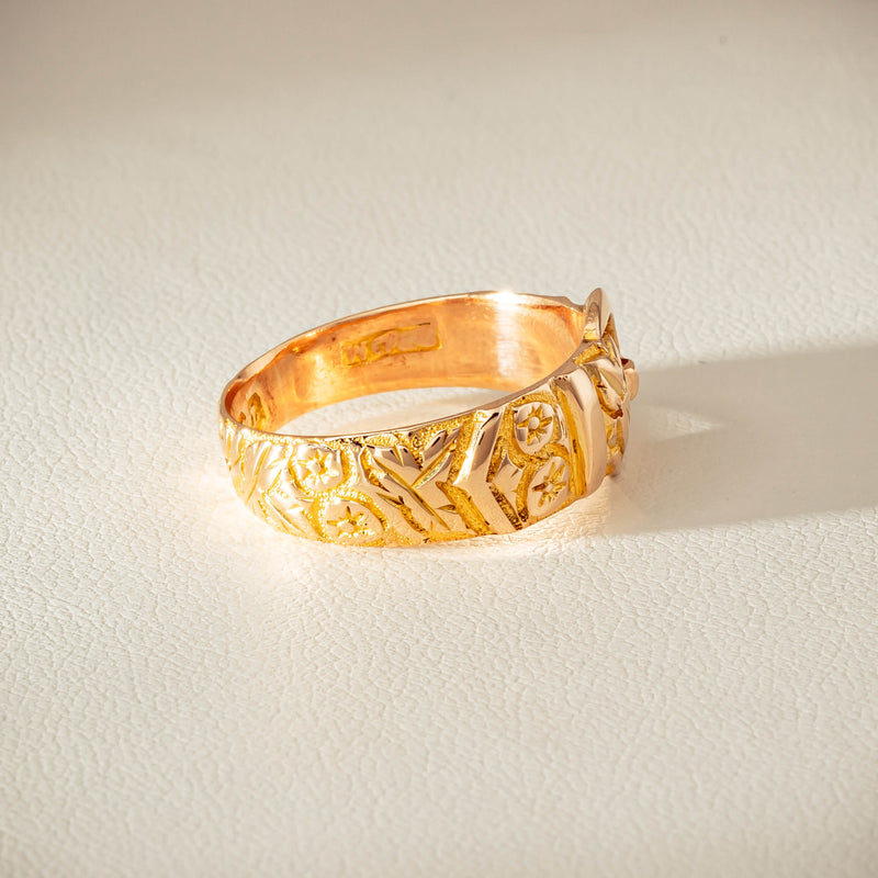 Vintage 9ct Yellow Gold Garter Ring - Chester 1894 - Ring - Walker & Hall