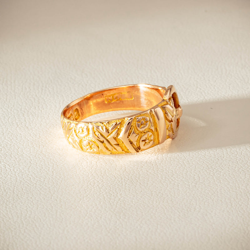 Vintage 9ct Yellow Gold Garter Ring - Chester 1894 - Ring - Walker & Hall