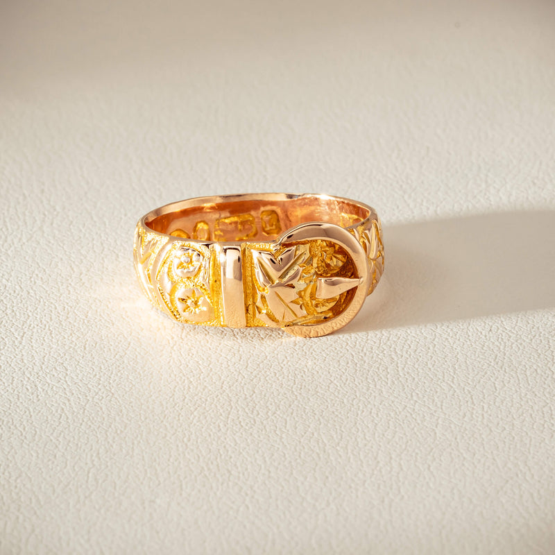 Vintage 9ct Yellow Gold Garter Ring - Chester 1894 - Ring - Walker & Hall