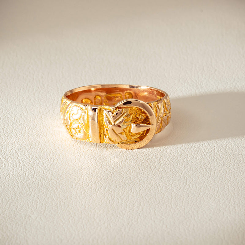 Vintage 9ct Yellow Gold Garter Ring - Chester 1894 - Ring - Walker & Hall