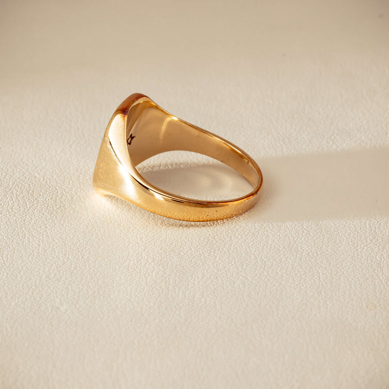 Deja Vu 9ct Yellow Gold Rectangular Signet Ring - Ring - Walker & Hall