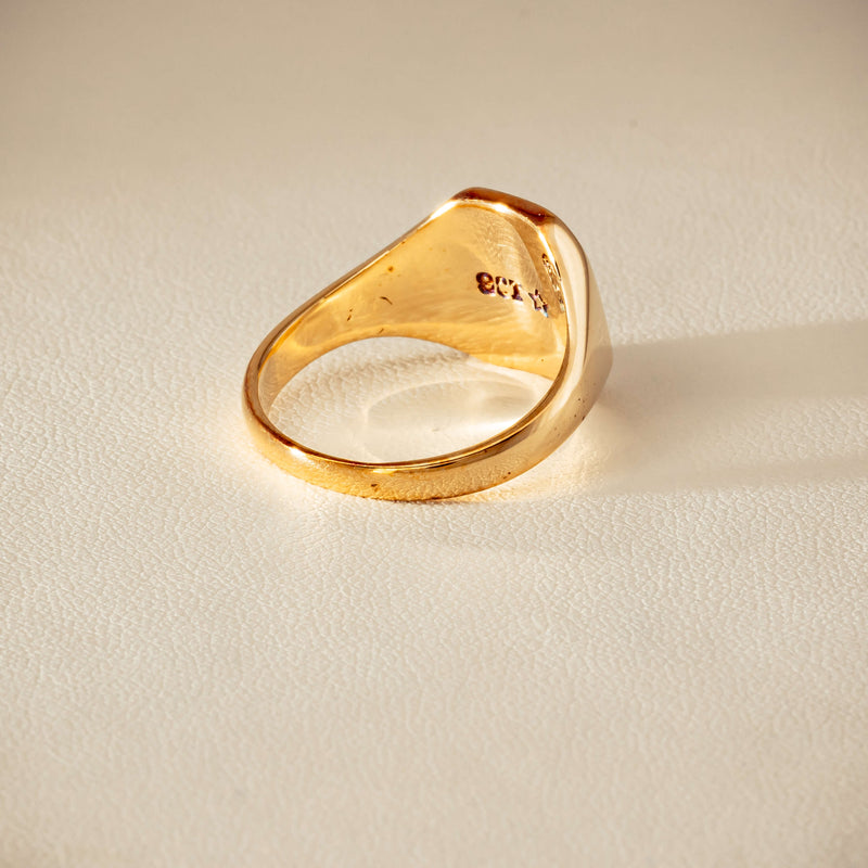 Deja Vu 9ct Yellow Gold Rectangular Signet Ring - Ring - Walker & Hall