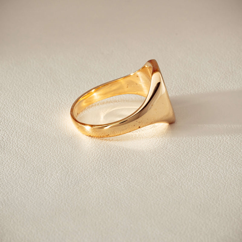 Deja Vu 9ct Yellow Gold Rectangular Signet Ring - Ring - Walker & Hall