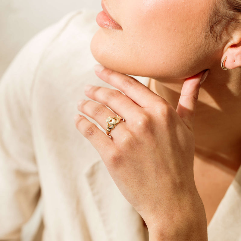 9ct Yellow Gold Claddagh Ring - Ring - Walker & Hall