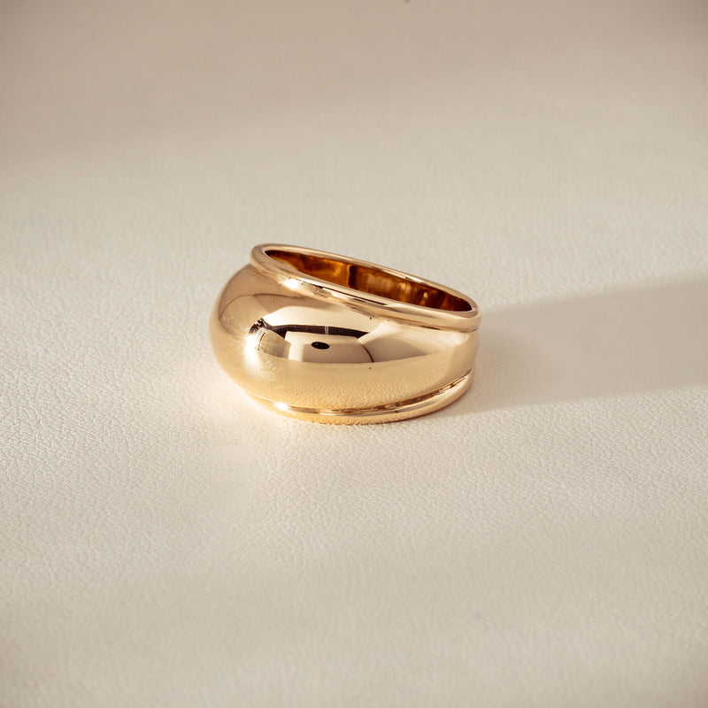 Deja Vu 9ct Yellow Gold Dome Ring - Ring - Walker & Hall