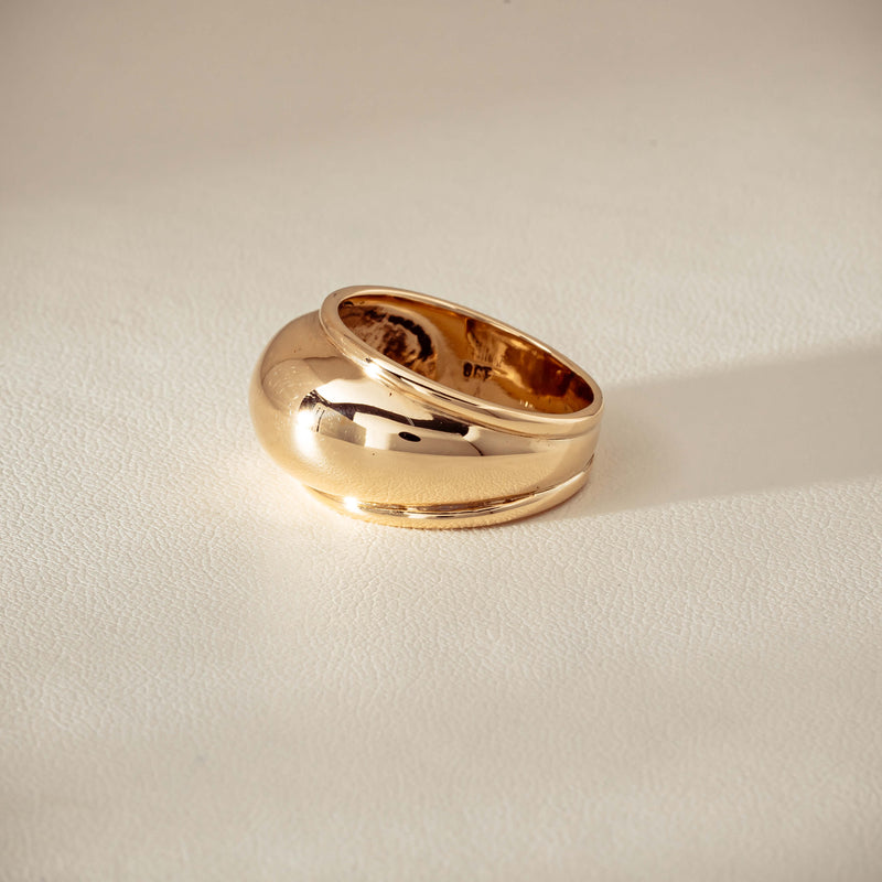 Deja Vu 9ct Yellow Gold Dome Ring - Ring - Walker & Hall