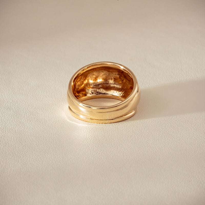 Deja Vu 9ct Yellow Gold Dome Ring - Ring - Walker & Hall