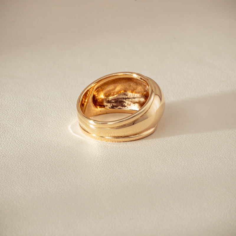 Deja Vu 9ct Yellow Gold Dome Ring - Ring - Walker & Hall