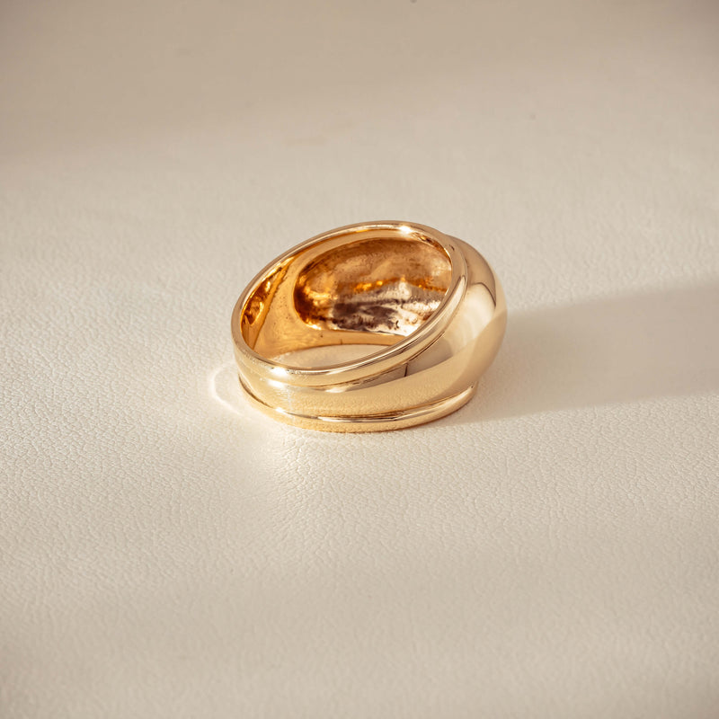 Deja Vu 9ct Yellow Gold Dome Ring - Ring - Walker & Hall