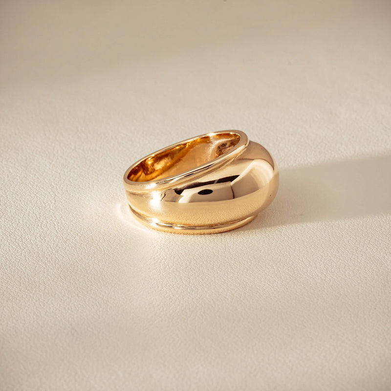 Deja Vu 9ct Yellow Gold Dome Ring - Ring - Walker & Hall