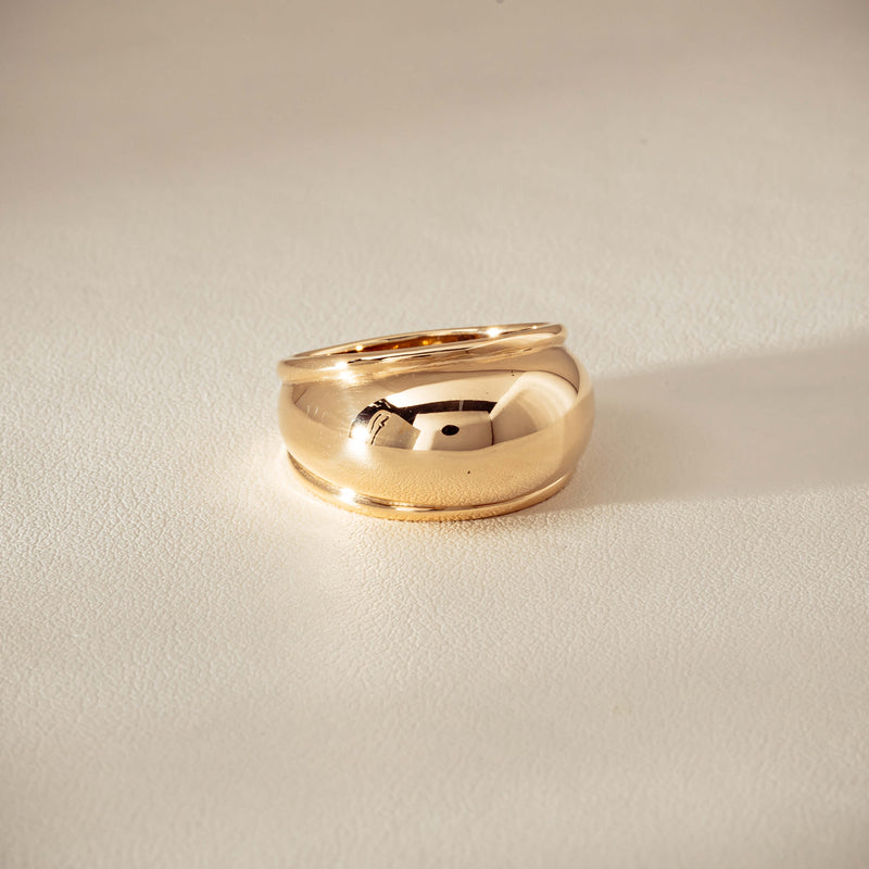 Deja Vu 9ct Yellow Gold Dome Ring - Ring - Walker & Hall