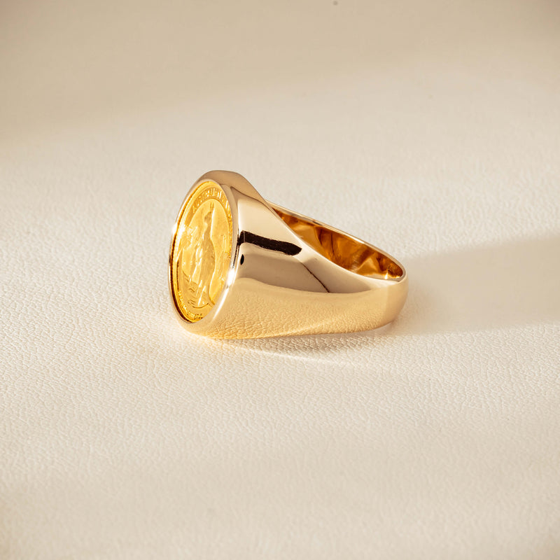 Deja Vu 9ct Ring with 24ct Australian Kangaroo Coin - Ring - Walker & Hall