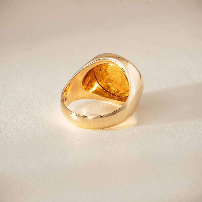Deja Vu 9ct Ring with 24ct Australian Kangaroo Coin - Ring - Walker & Hall