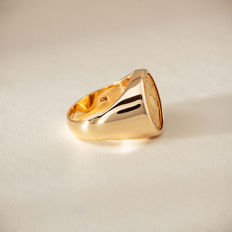 Deja Vu 9ct Ring with 24ct Australian Kangaroo Coin - Ring - Walker & Hall