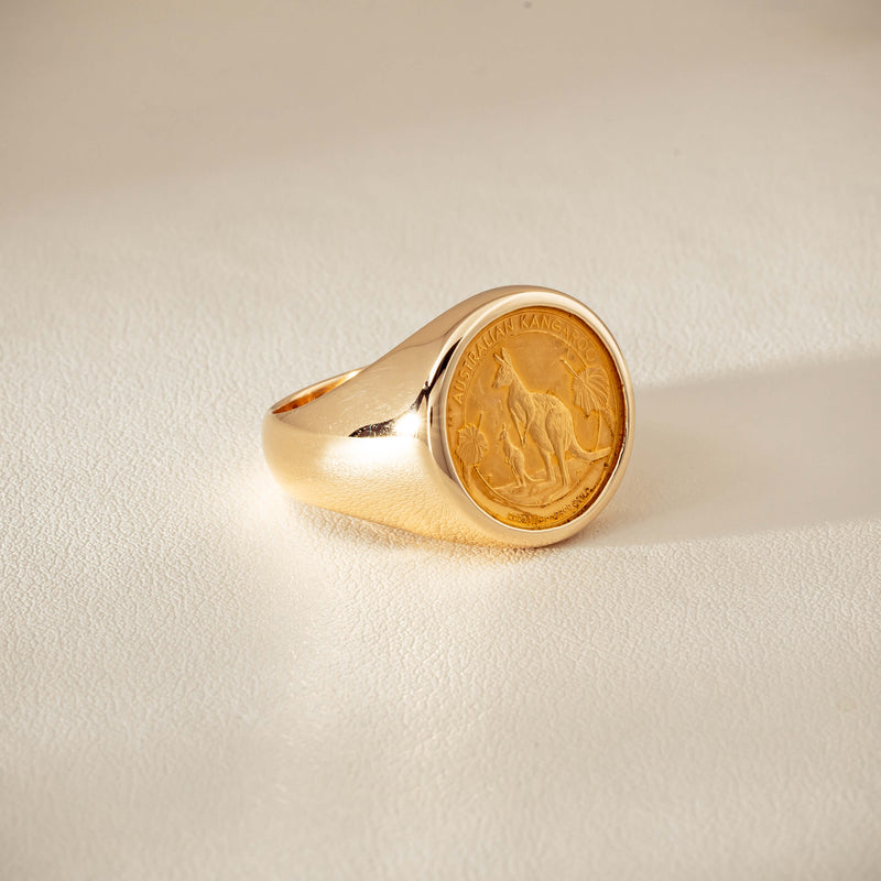 Deja Vu 9ct Ring with 24ct Australian Kangaroo Coin - Ring - Walker & Hall