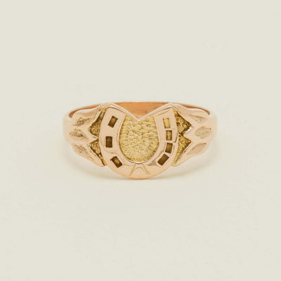 Deja Vu 9ct Rose Gold Horseshoe Ring - Ring - Walker & Hall
