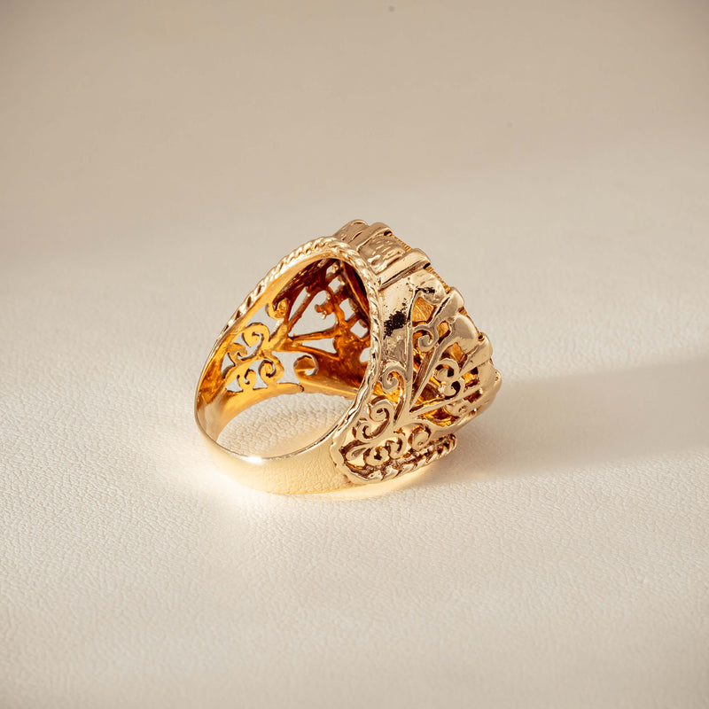 Vintage 9ct Yellow Gold Ring with 22ct Half Sovereign 1973 - Ring - Walker & Hall