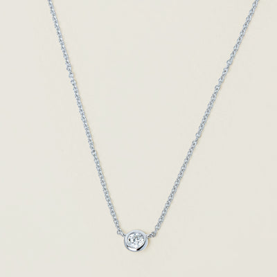 18ct White Gold .21ct Diamond Natalia Pendant - Necklace - Walker & Hall