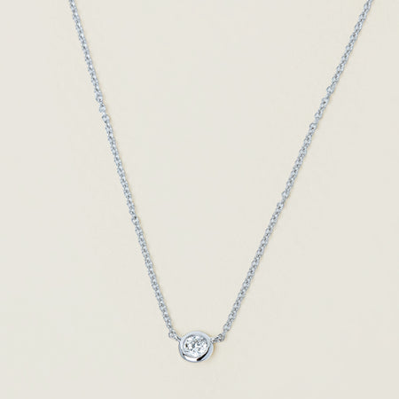 18ct White Gold .21ct Diamond Natalia Pendant - Necklace - Walker & Hall