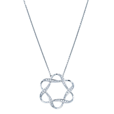18ct White Gold Diamond Celestial Star Pendant-Necklace-Walker & Hall