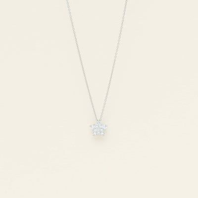 18ct White Gold Diamond Electra Star Pendant - Necklace - Walker & Hall