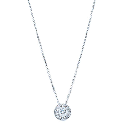 18ct White Gold .33ct Diamond Pendant - Necklace - Walker & Hall