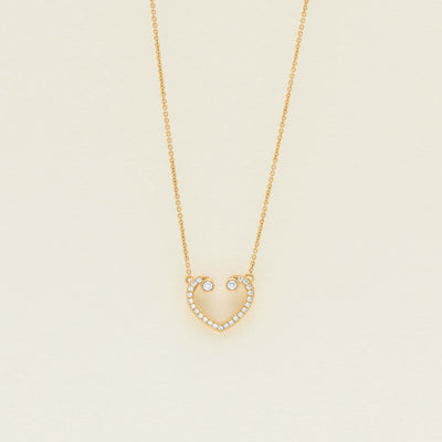 18ct Yellow Gold Diamond Koru Heart Pendant - Necklace - Walker & Hall
