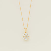 18ct Yellow Gold 1.20ct Diamond Lotus Pendant - Necklace - Walker & Hall