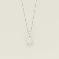 18ct White Gold 1.20ct Diamond Lotus Pendant - Necklace - Walker & Hall