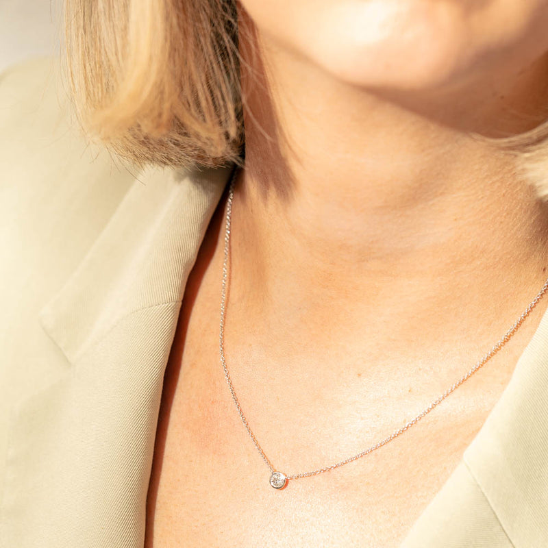18ct White Gold .31ct Diamond Natalia Pendant-Necklace-Walker & Hall